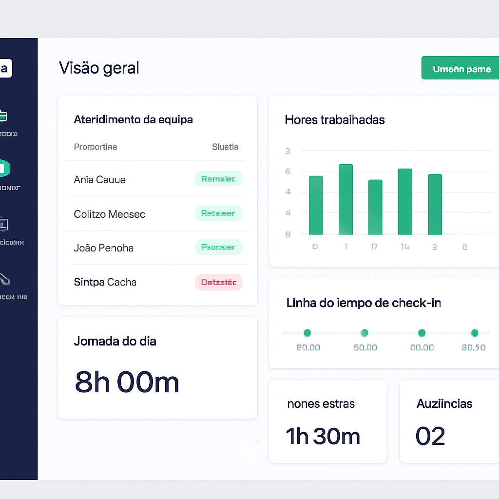 Painel do BravaCheck mostrando a jornada da equipe em tempo real